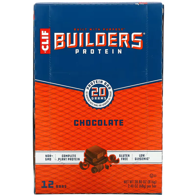 Builder's Protein Bar, Chocolate, 12 Bars, 2.40 oz (68 g) Each