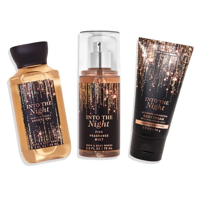 Bath & Body Works Into The Night Shower Gel, Body Cream & Fragrance Mist Travel Size Combo