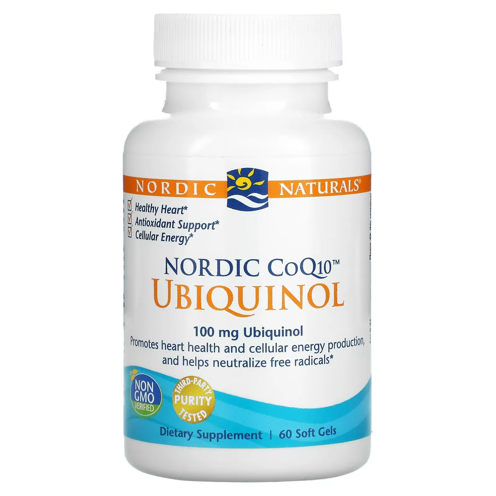 Nordic CoQ10, Ubiquinol, 100 mg, 60 Soft Gels