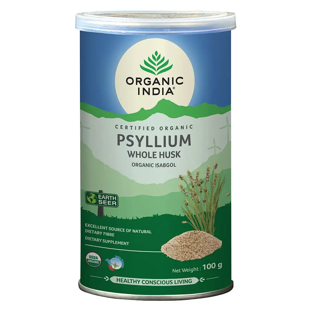 Organic India Whole Husk Psyllium,  100 g