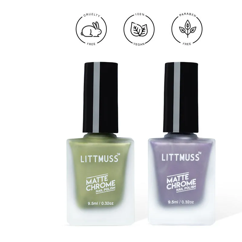 Littmuss Summer Cooler - Matte Chrome Nail Polish Combo