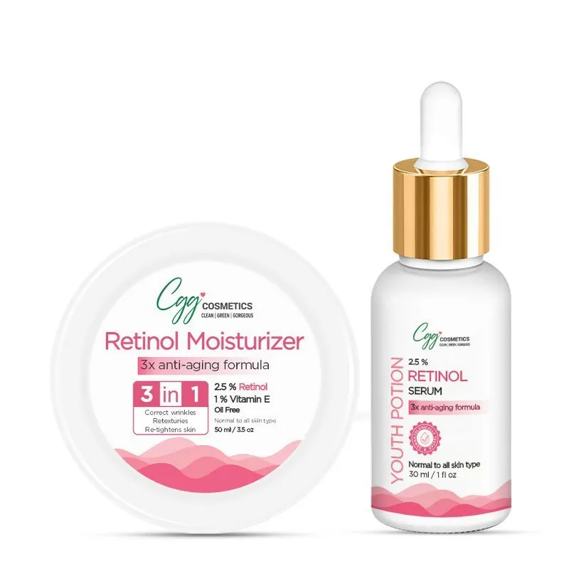 CGG Cosmetics Retinol Serum (30ml) And Moisturizer (50ml) - Combo Pack