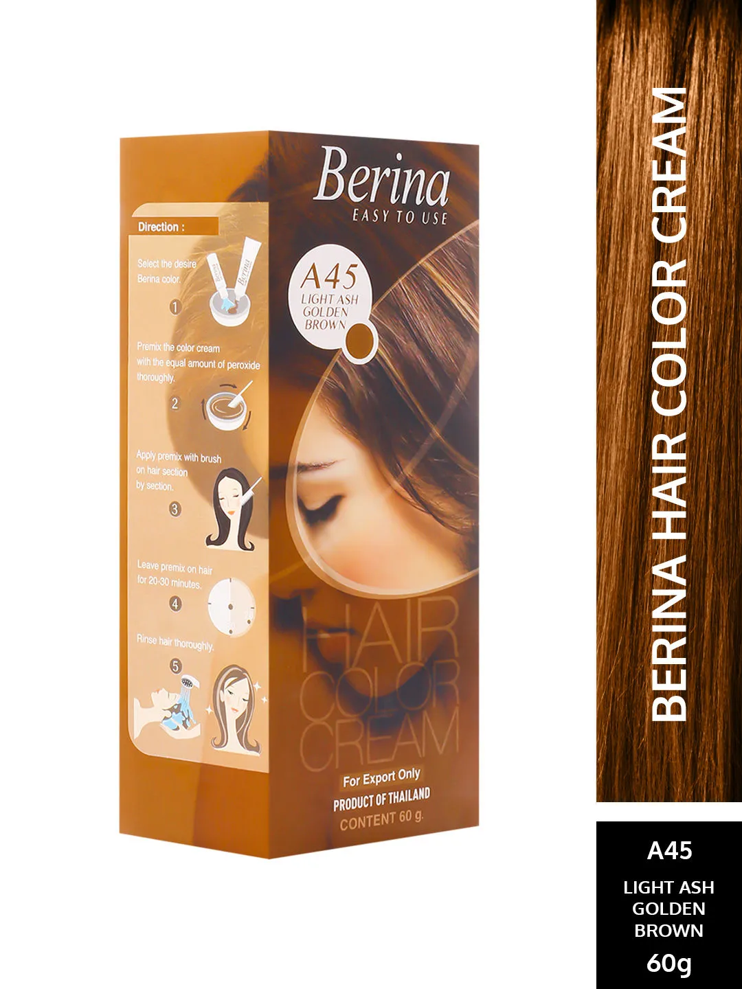 Berina Hair Color Cream - Light Ash Golden Brown