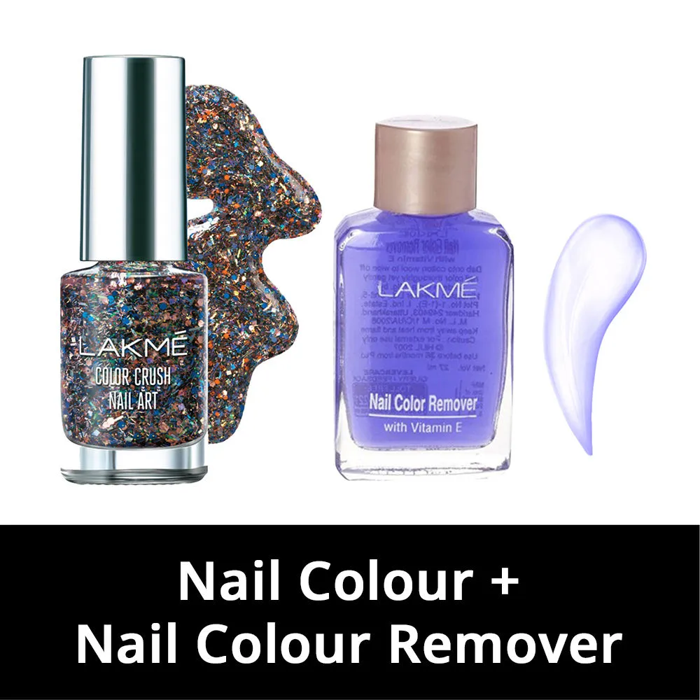 Lakme Color Crush Nail Art - G12 + Nail Polish Remover Combo