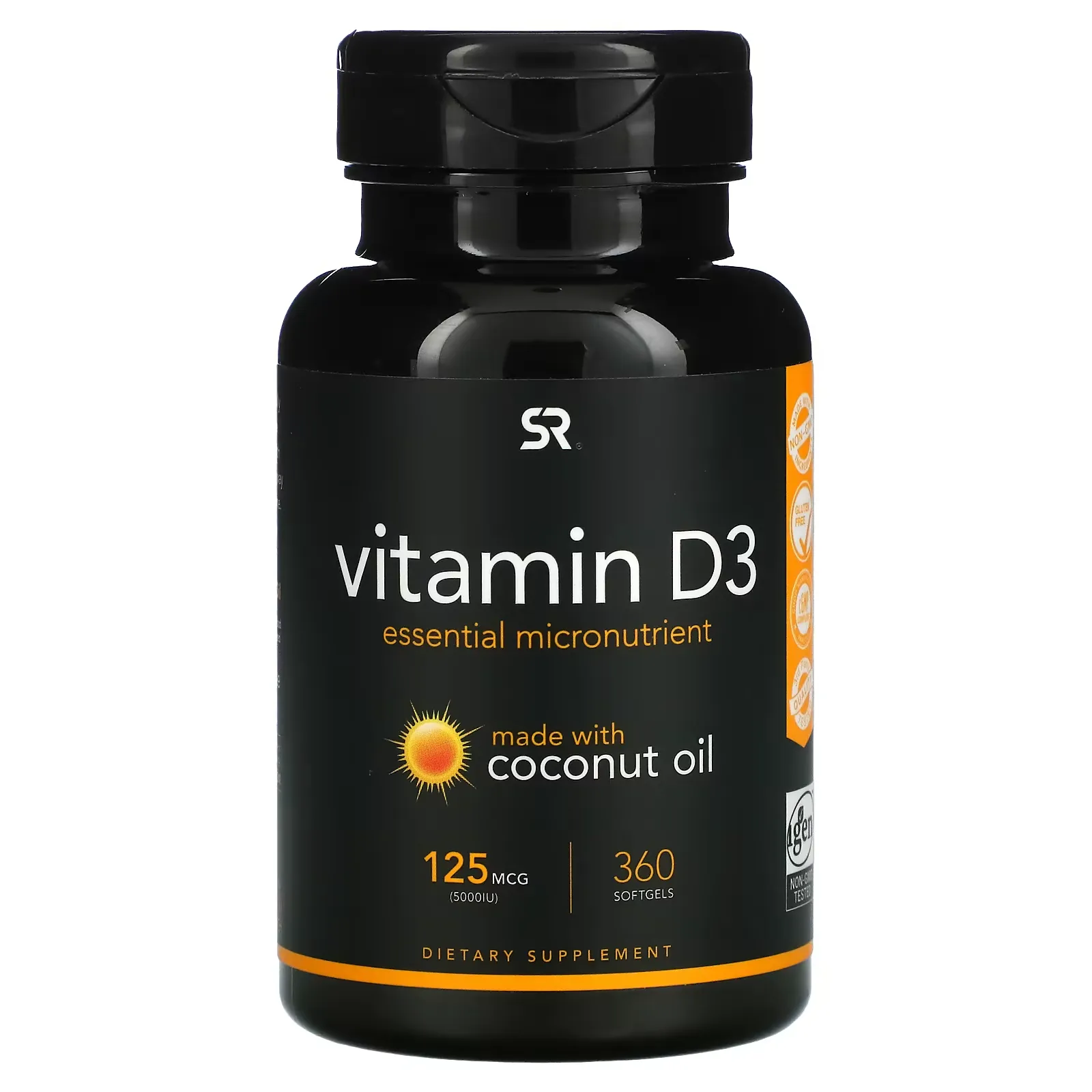 Vitamin D3, 125 mcg (5,000 IU), 360 Softgels