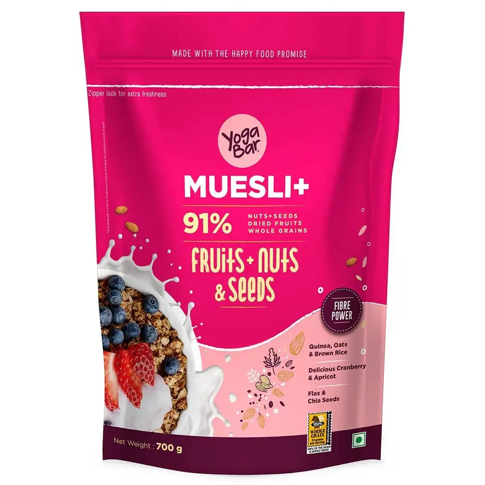 Yogabar Wholegrain Breakfast Muesli,  0.700 kg  Fruits Nuts and Seeds