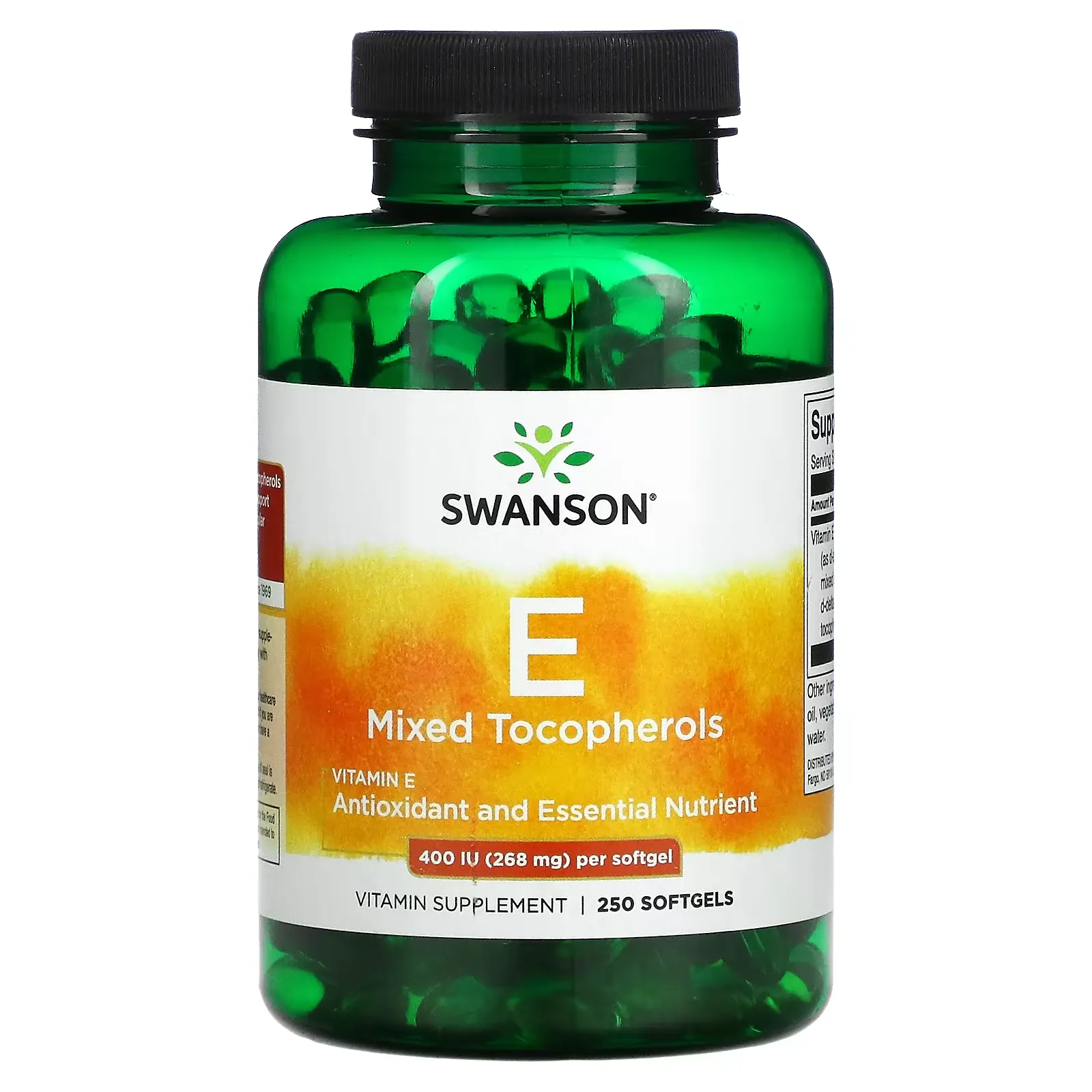 Vitamin E Mixed Tocopherols, 400 IU, 250 Softgels