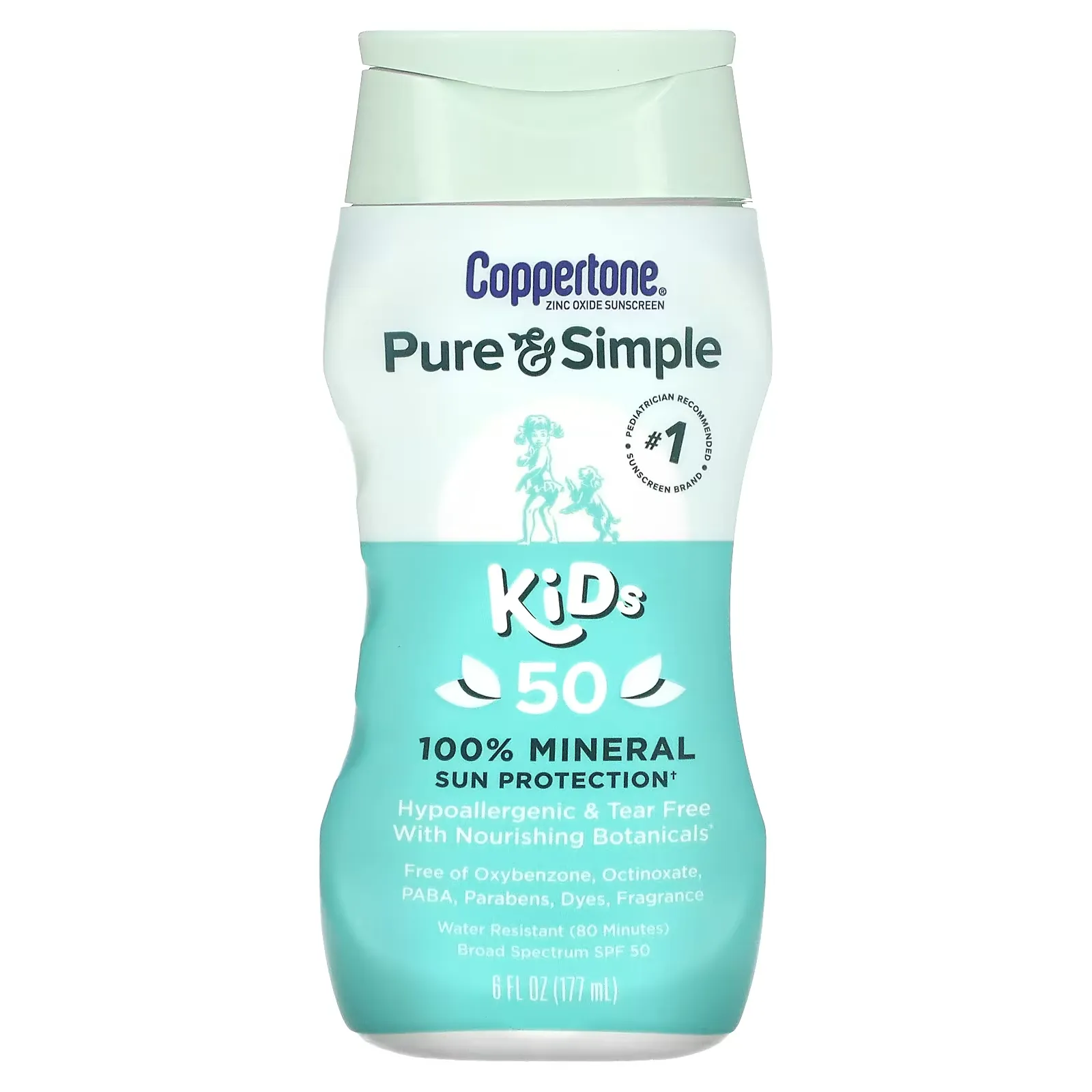 Pure & Simple, Kids, 100% Mineral Sun Protection, SPF 50, 6 fl oz (177 ml)