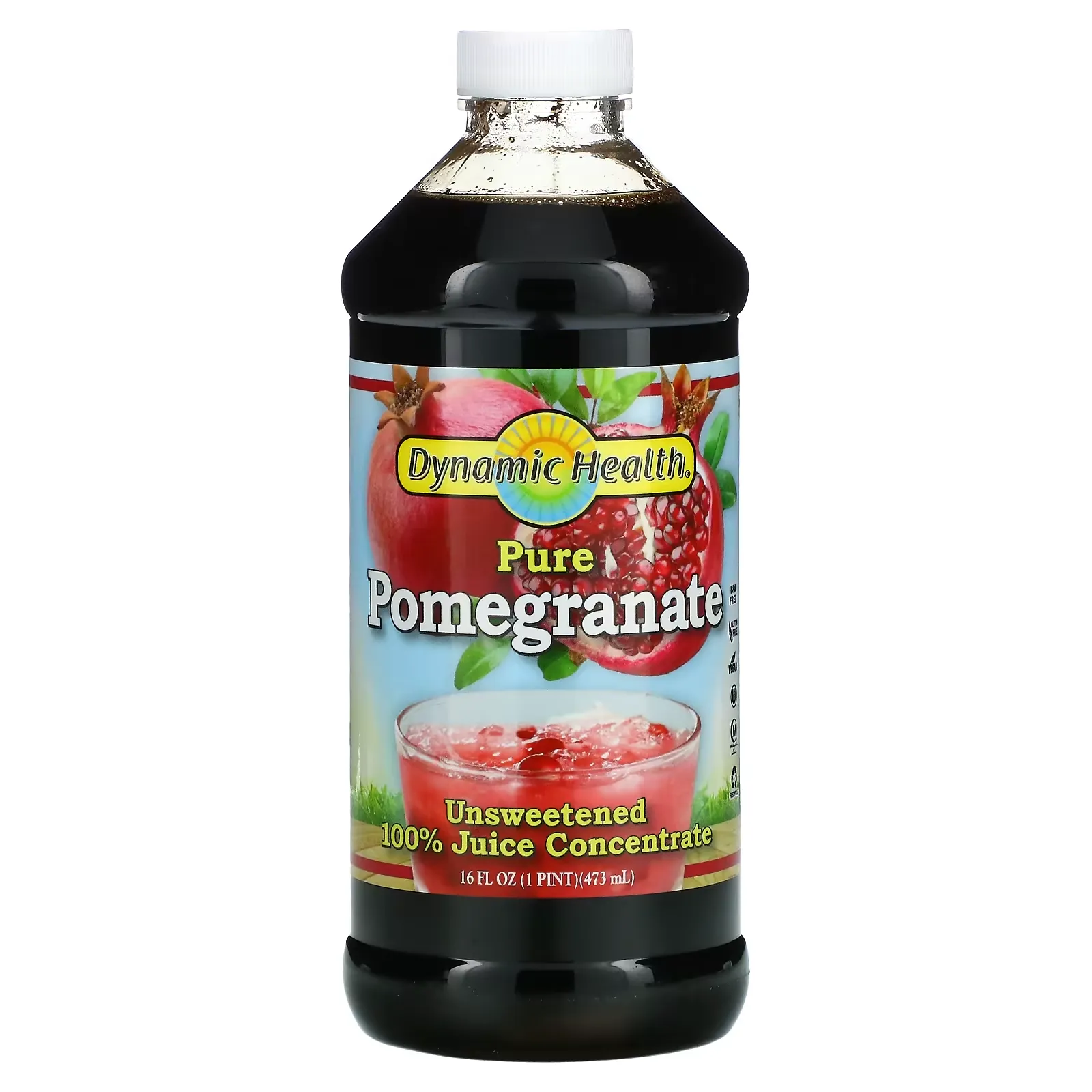 Pure Pomegranate, Unsweetened, 16 fl oz (473 ml)