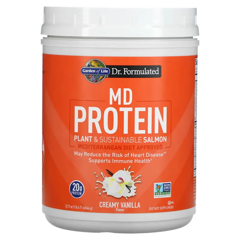 MD Protein, Plant & Sustainable Salmon, Creamy Vanilla, 22.71 oz (644 g)