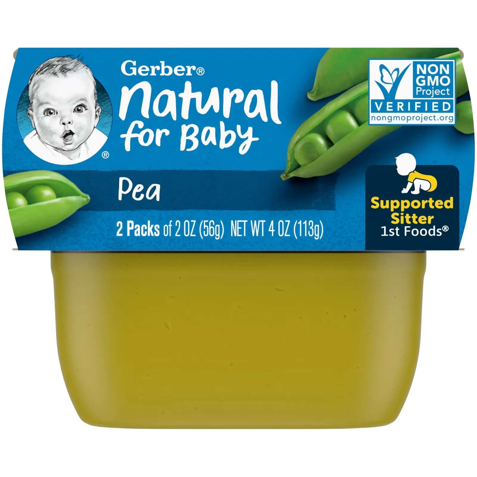 Natural for Baby, 1st Foods, Pea, 2 Pack, 2 oz (56 g) Each