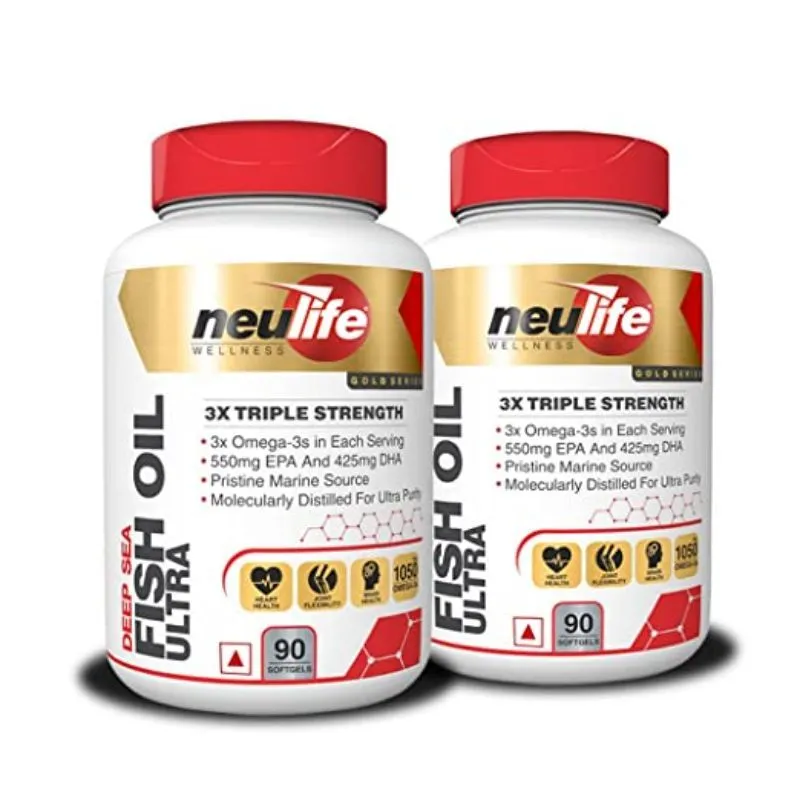 Neulife (Vitrovea) Triple Strength Omega 3 Fish Oil Capsules 1250mg - Pack Of 2