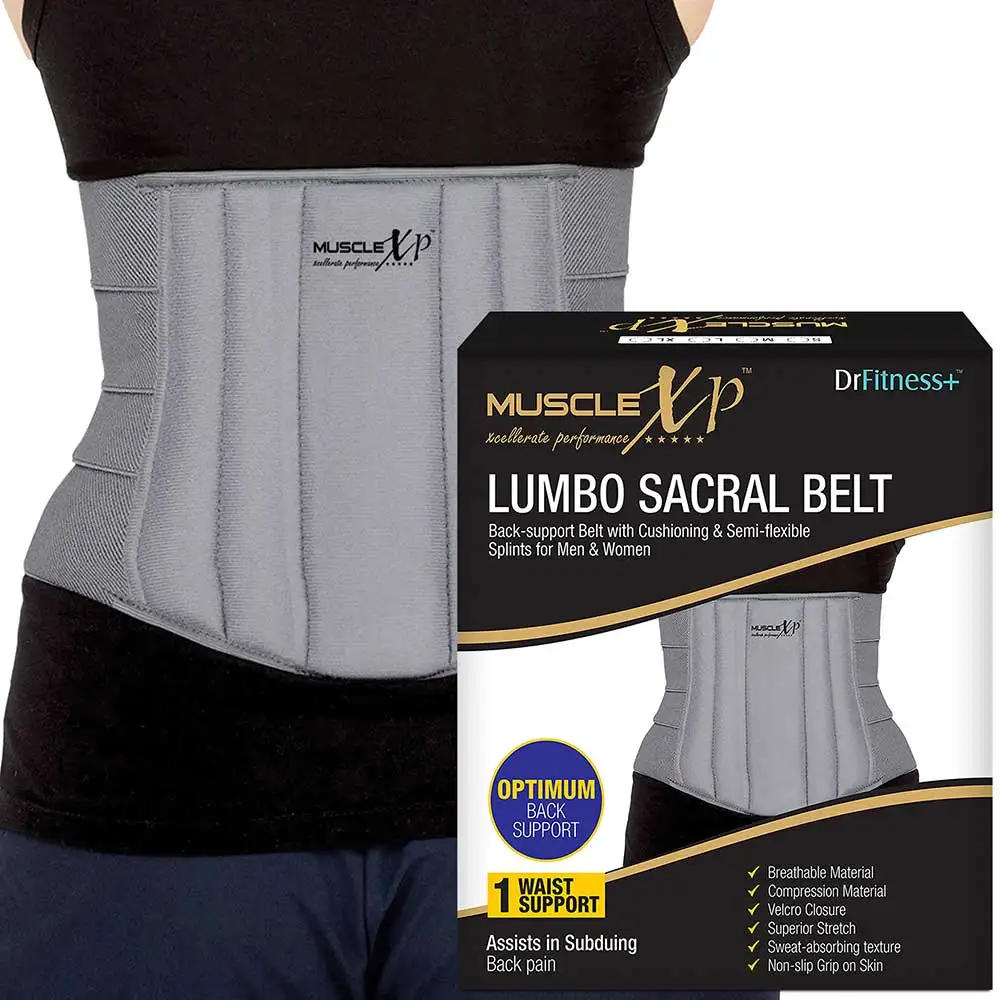 MuscleXP Lumbo Sacral Belt,  Grey  Small