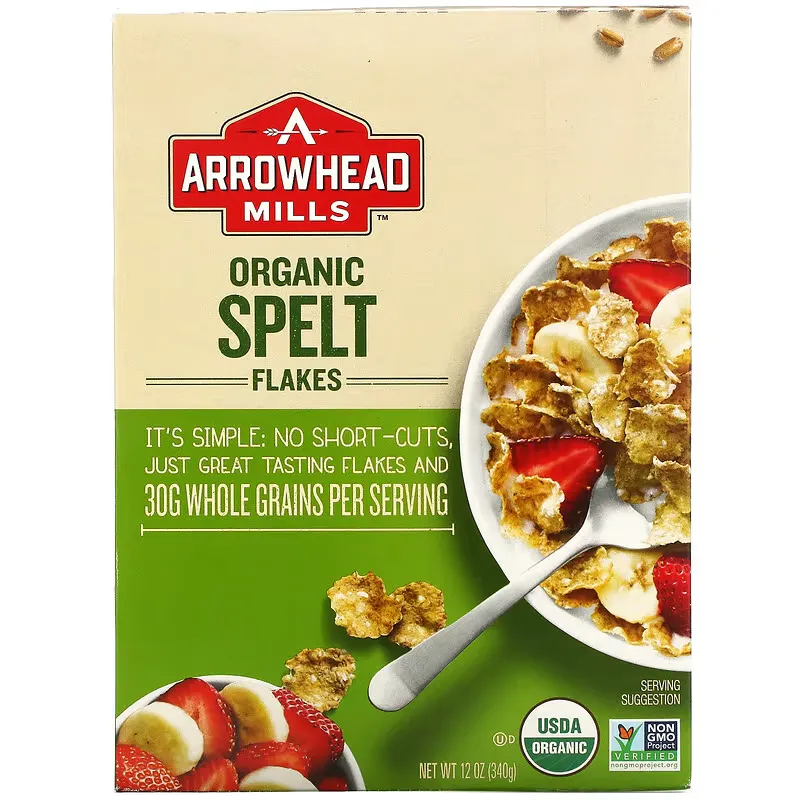 Organic Spelt Flakes, 12 oz (340 g)