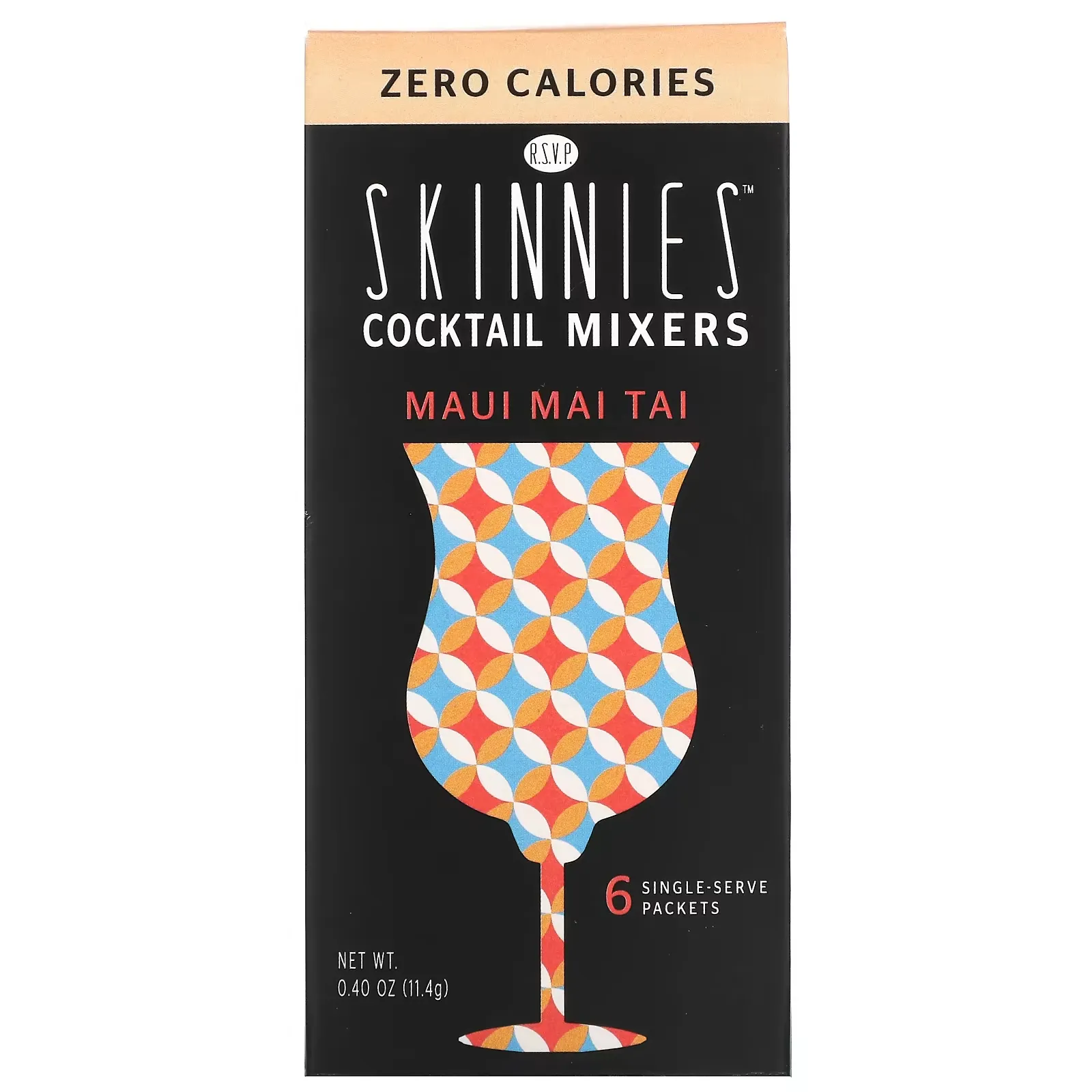 Cocktail Mixers, Maui Mai Tai, Zero Calories, 6 Single Serve Packets, 0.40 oz (11.4 g) Each