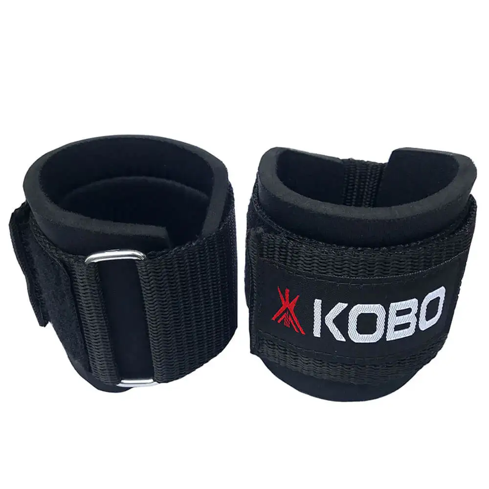 KOBO Gym Wrist Straps with Metal Loop (WTA-31),  Black  Free Size