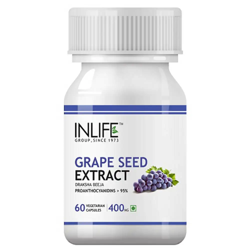 INLIFE Grape Seed Extract (400mg),  60 veggie capsule(s)