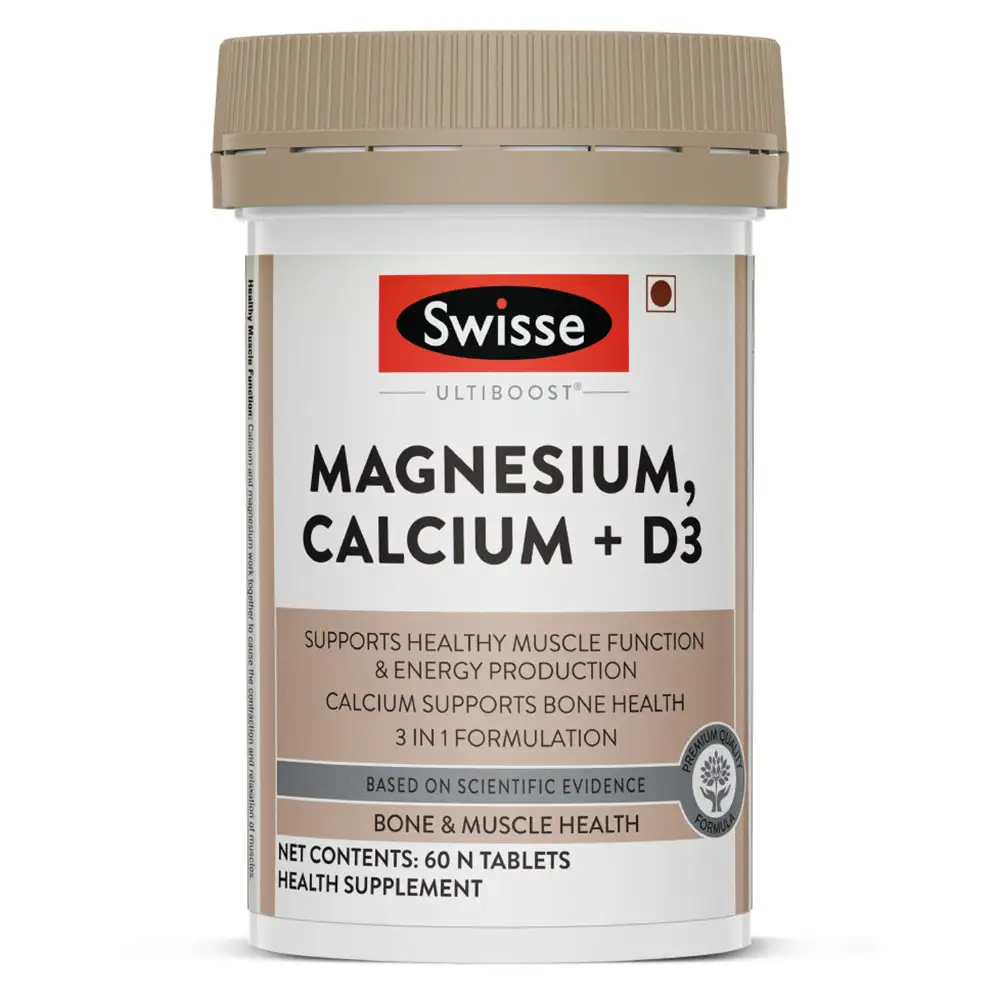 Swisse Ultiboost Magnesium, Calcium + D3,  60 tablet(s)  Unflavoured