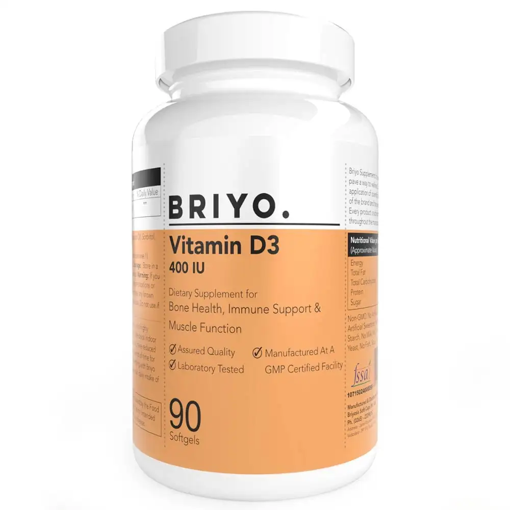 Briyo Vitamin D3 400 IU,  90 softgels  Unflavoured