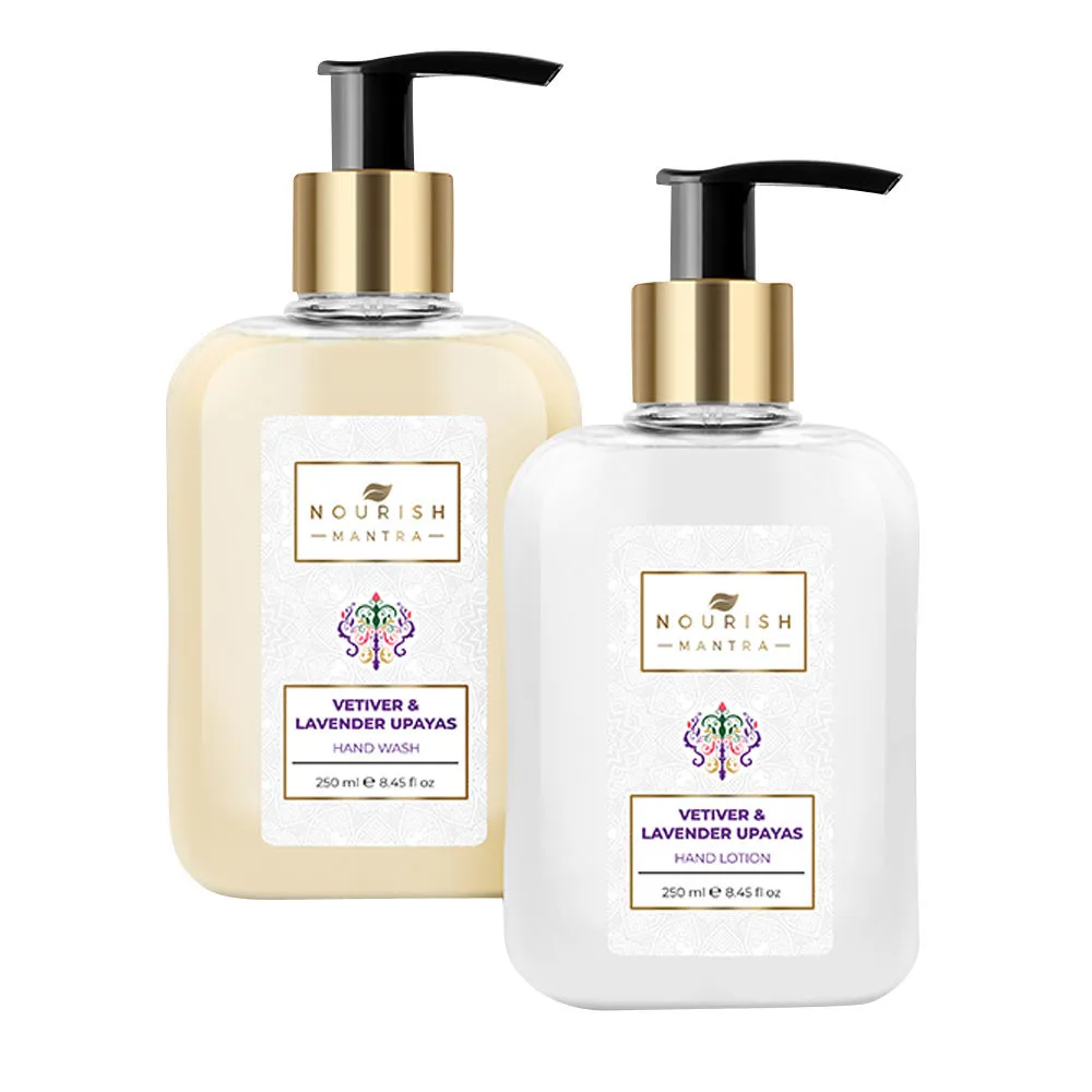 Nourish Mantra Vetiver and Lavender Upayas Hand Wash and Lotion