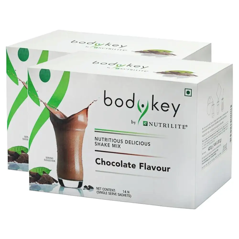 Amway Nutrilite Bodykey Shake - Pack of 2,  14 sachets/pack  Chocolate