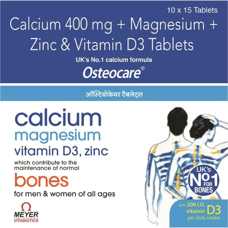 Osteocare Tablets(calcium 400mg+magnesium+zinc & Vitamin D3 Tablets)