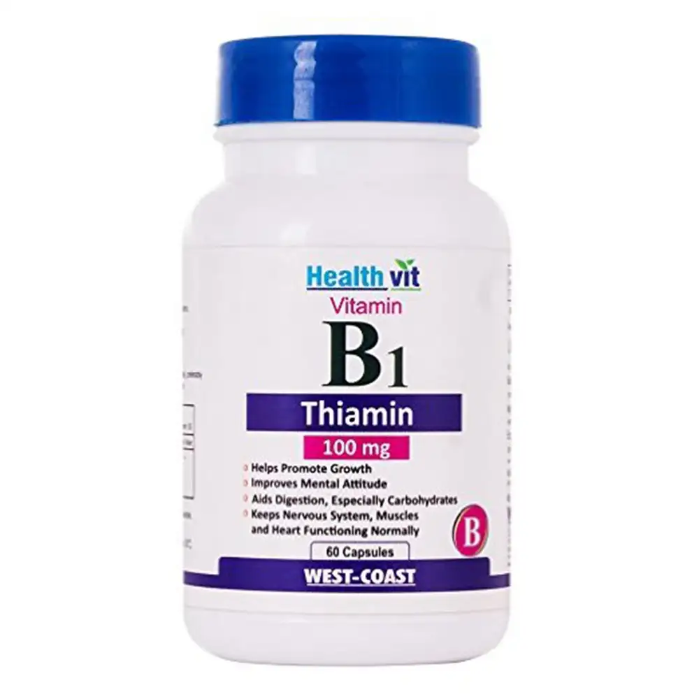 Healthvit Vitamin B1 Thiamin (100 mg),  Unflavoured  60 capsules