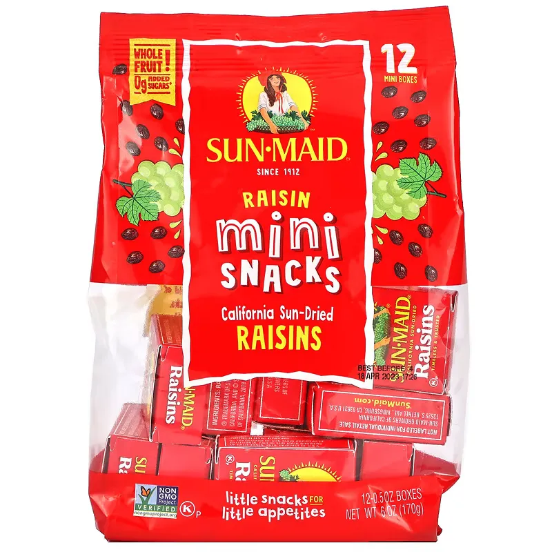 Raisin Mini Snacks, 12 Boxes, 0.5 oz Each