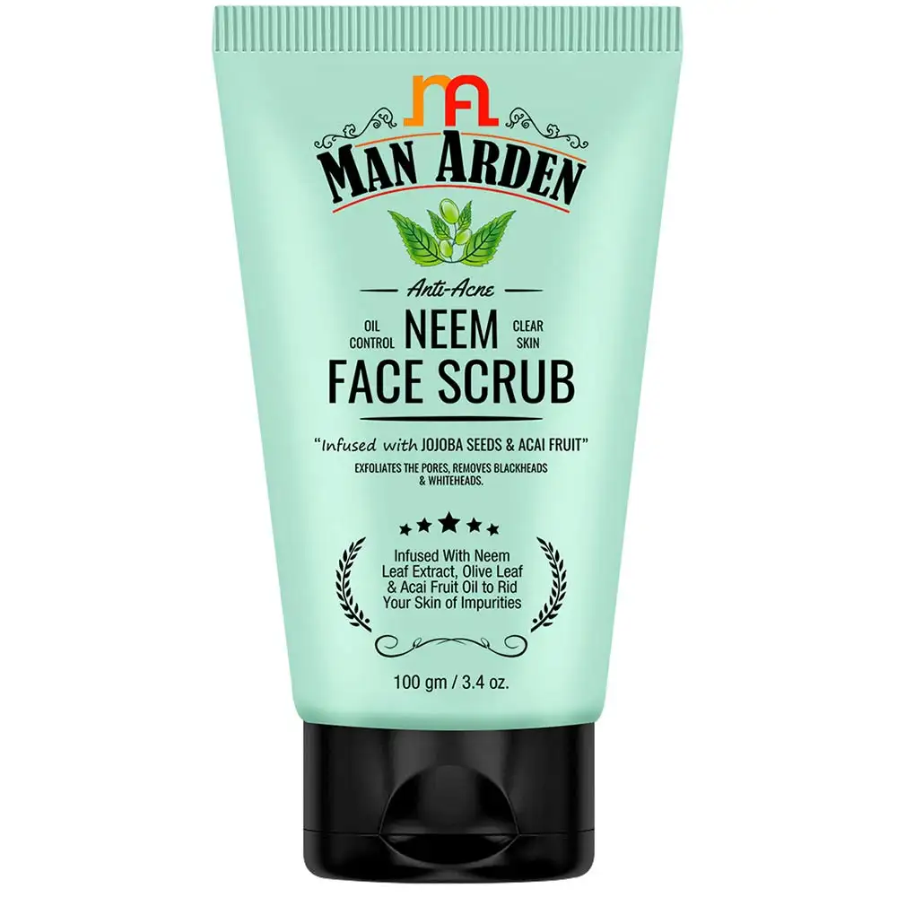 Man Arden Anti-Acne Neem Face Scrub,  100 g  for Oil Control & Clear Skin