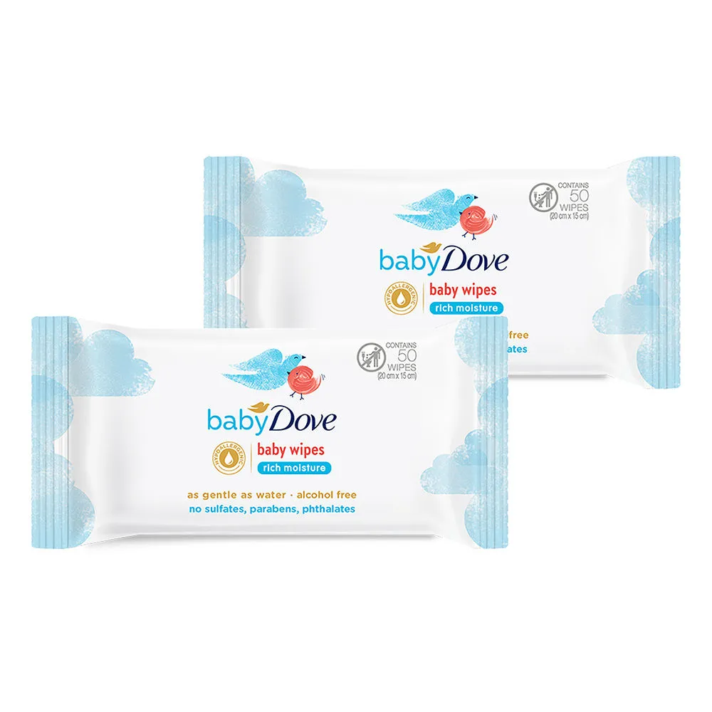 Baby Dove Rich Moisture Wipes (Pack of 2)