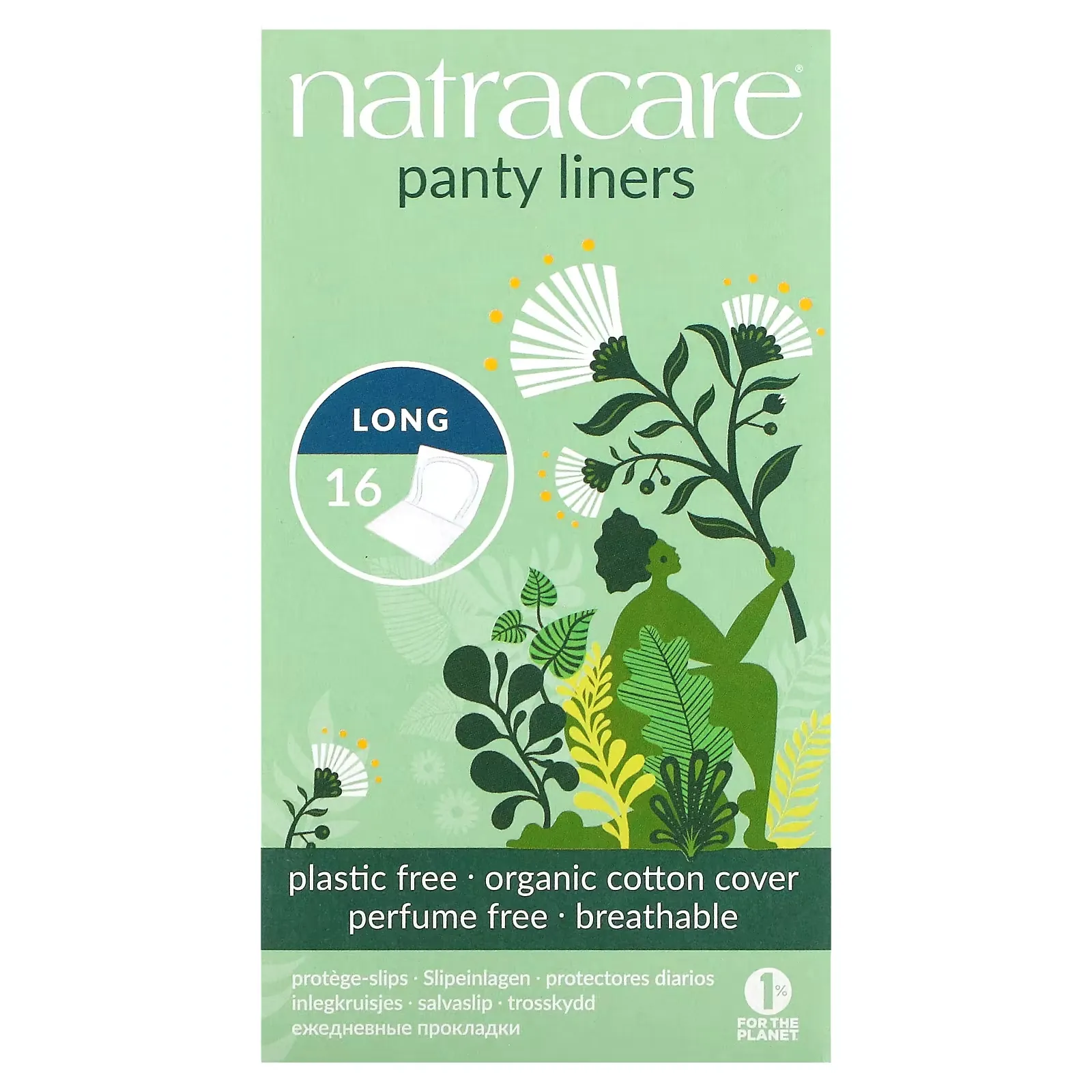 Organic Panty Liners, Long, 16 Liners