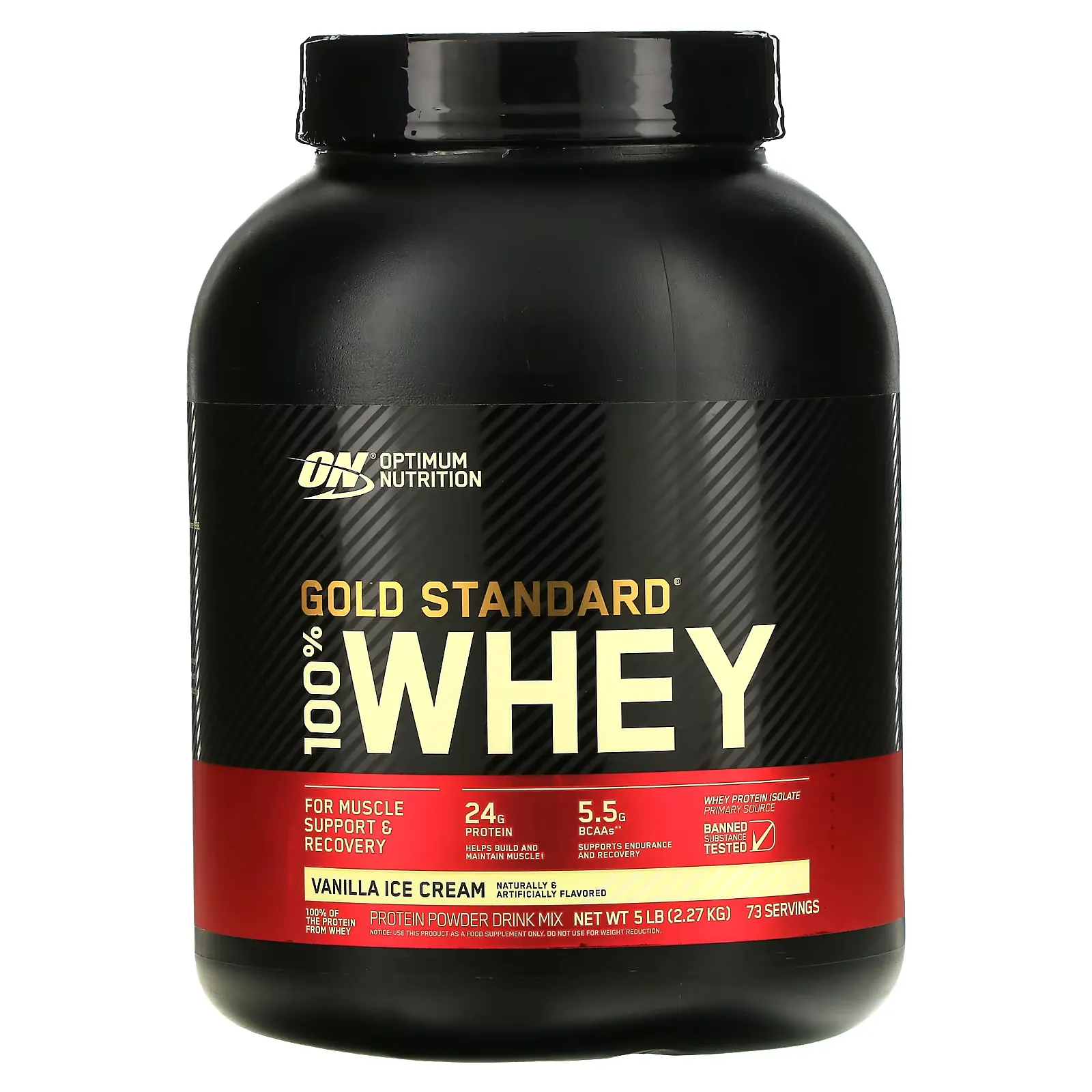 Gold Standard 100% Whey, Vanilla Ice Cream, 5 lb (2.27 kg)