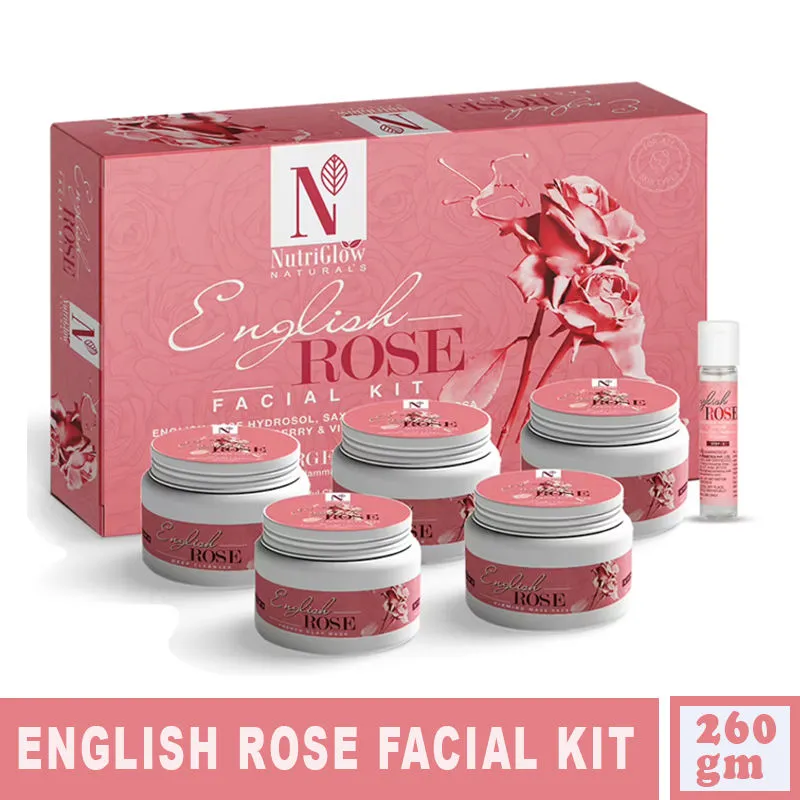 NutriGlow NATURAL'S English Rose Facial Kit With 100% English Rose Hydrosols