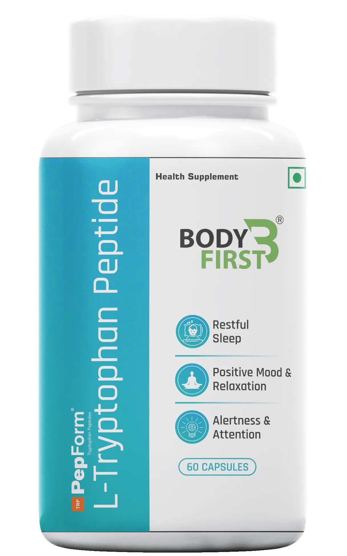 BodyFirst L-Tryptophan Peptide, Essential Amino Acid, 60 Capsules