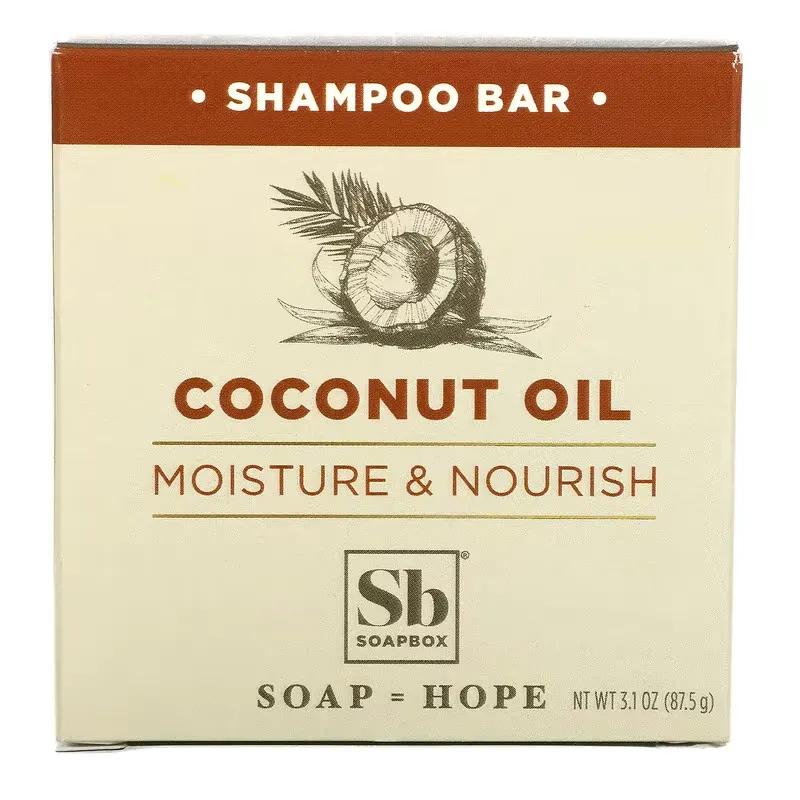 Coconut Oil Shampoo Bar, Moisture & Nourish, 3.1 oz (87.5 g)