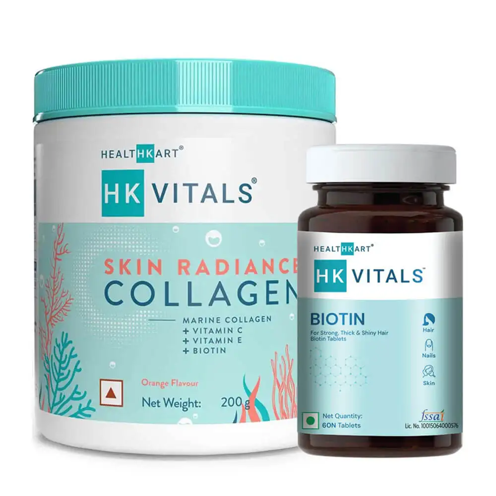 Healt HK Vitals Collagen 200g and Biotin Combo,  Orange + Unflavoured  60 tablet(s)