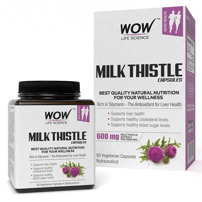 WOW Life Science Milk Thistle Capsules (60 Vegetarian Capsules)