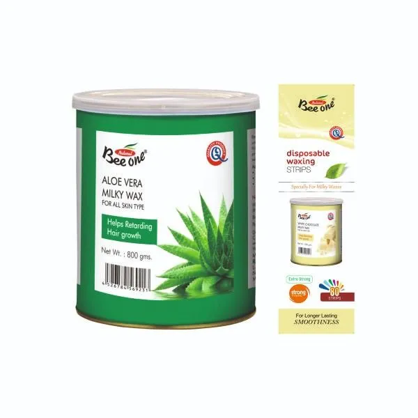 Beeone Waxing Combo - Aloevera Milky Wax + Disposable Strips