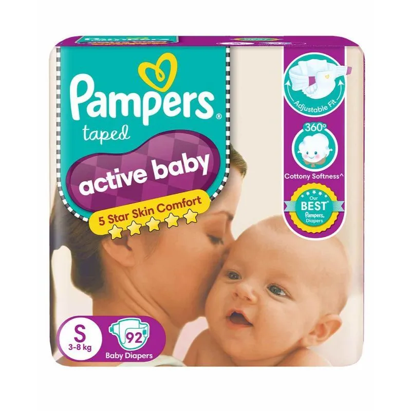 Pampers Active Baby Diapers Small - 92 Pack