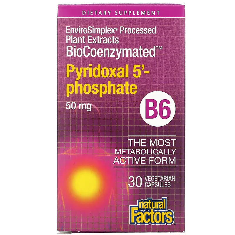 BioCoenzymated, B6, Pyridoxal 5'-Phosphate, 50 mg, 30 Vegetarian Capsules