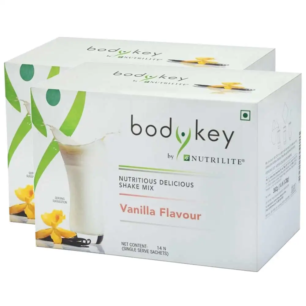 Amway Nutrilite Bodykey Shake - Pack of 2,  14 sachets/pack  Vanilla