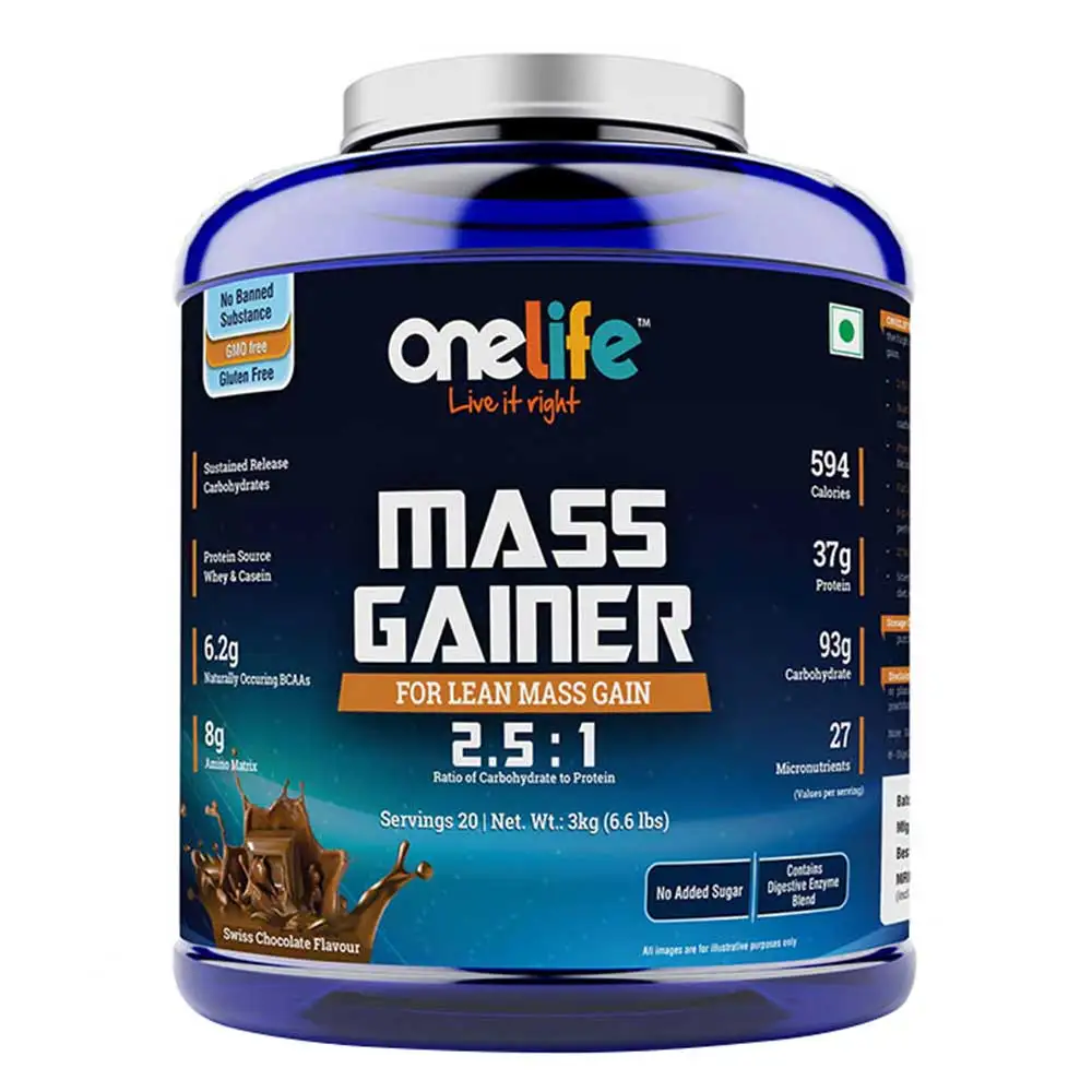 OneLife Mass Gainer for Lean Mass & Muscle Gain,  6.6 lb  Swiss Chocolate