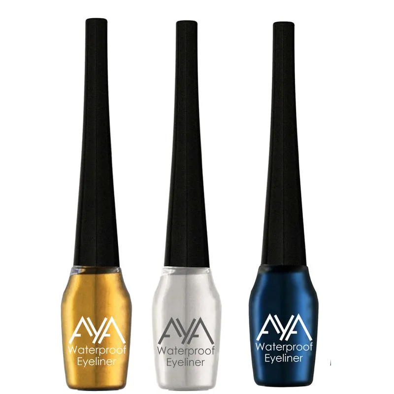 AYA Waterproof Eyeliner - Golden, Silver, Blue (Set of 3)