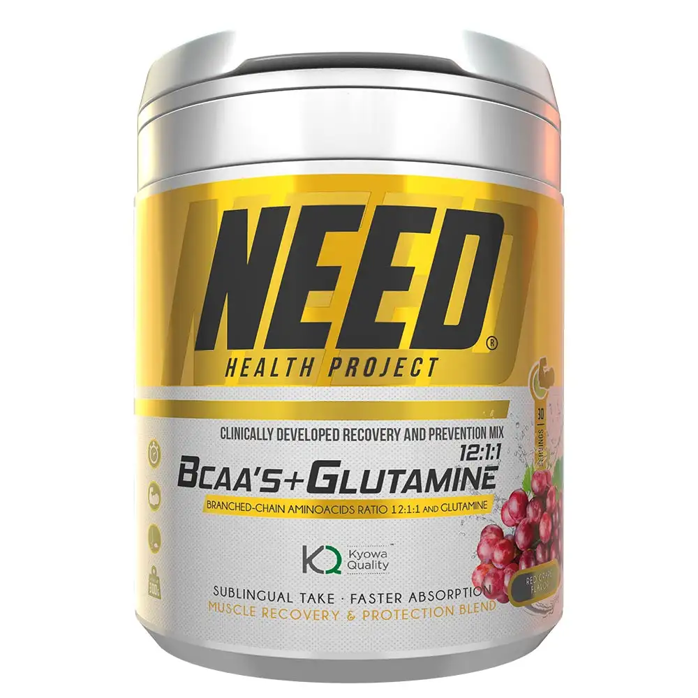 NEED BCAA + Glutamine,  0.66 lb  30 Servings  Red Grape