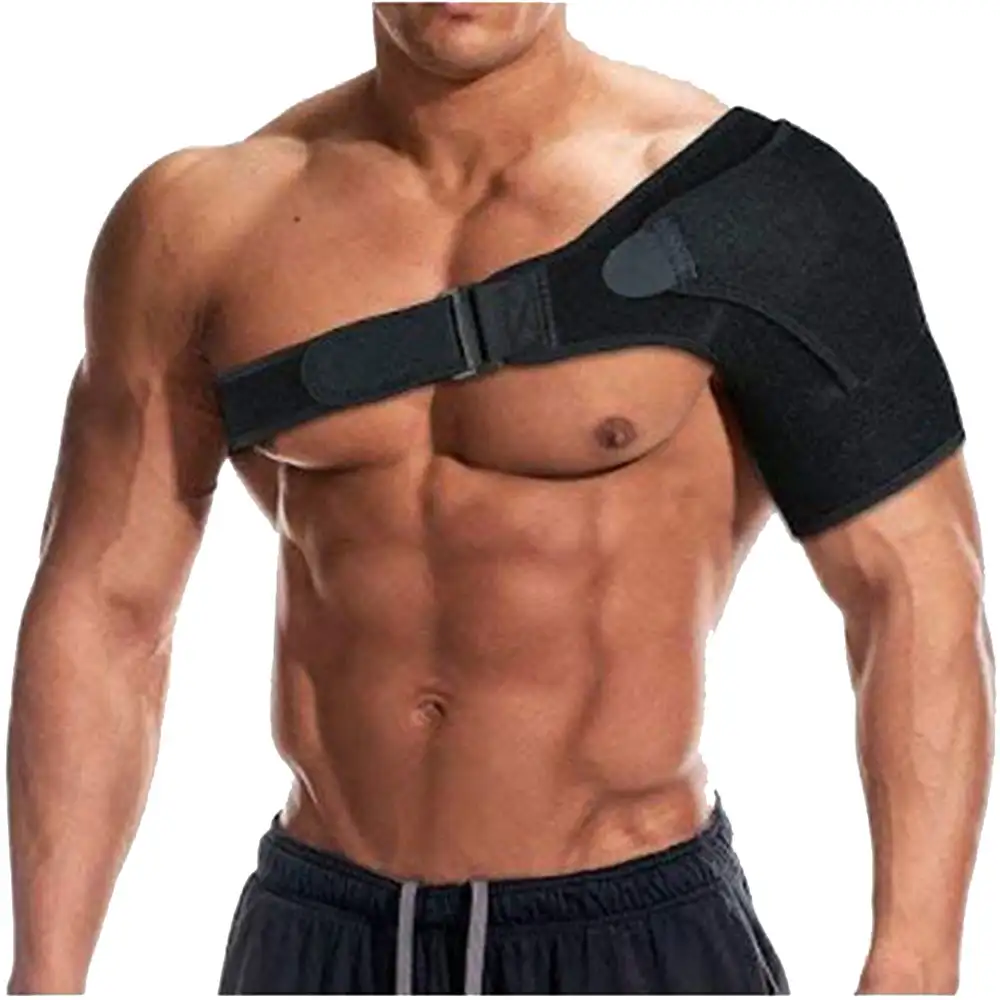 B Fit USA Shoulder Support Brace with Pressure Pad for Men and Women (S-7112),  Black  Free Size