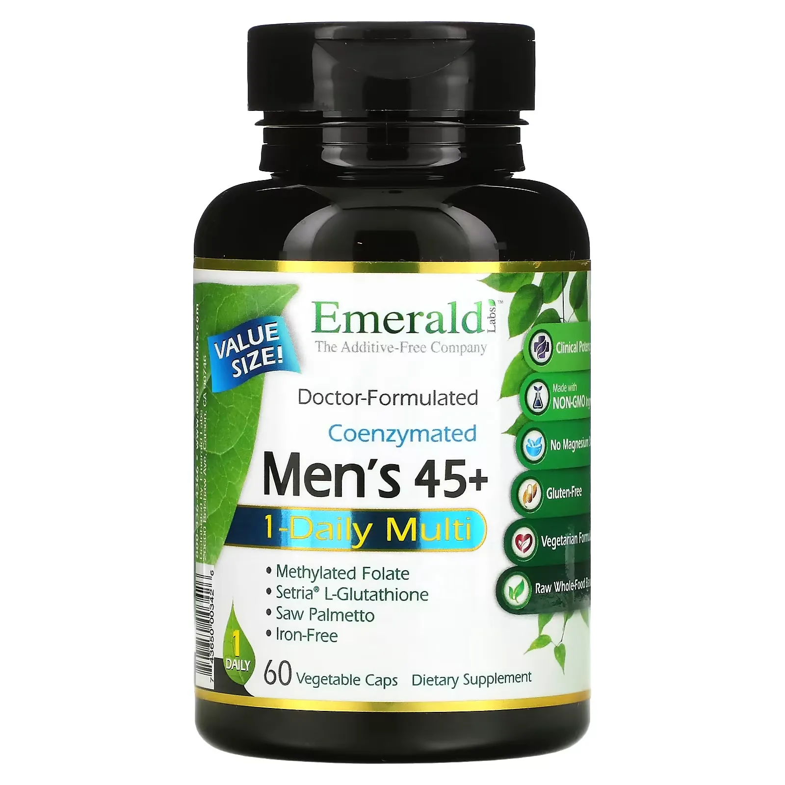 Coenzymated Men's 45+ 1-Daily Multi, 60 Vegetable Caps