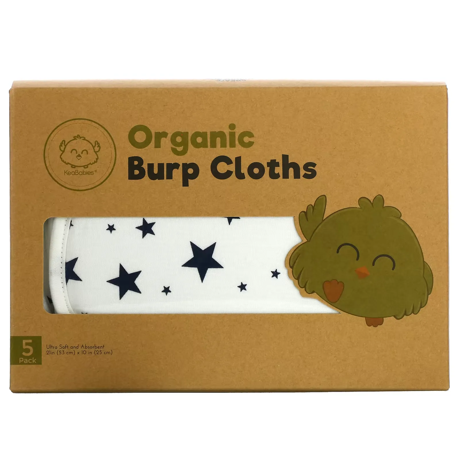 Organic Burp Cloths, Adventurer, 5 Pack