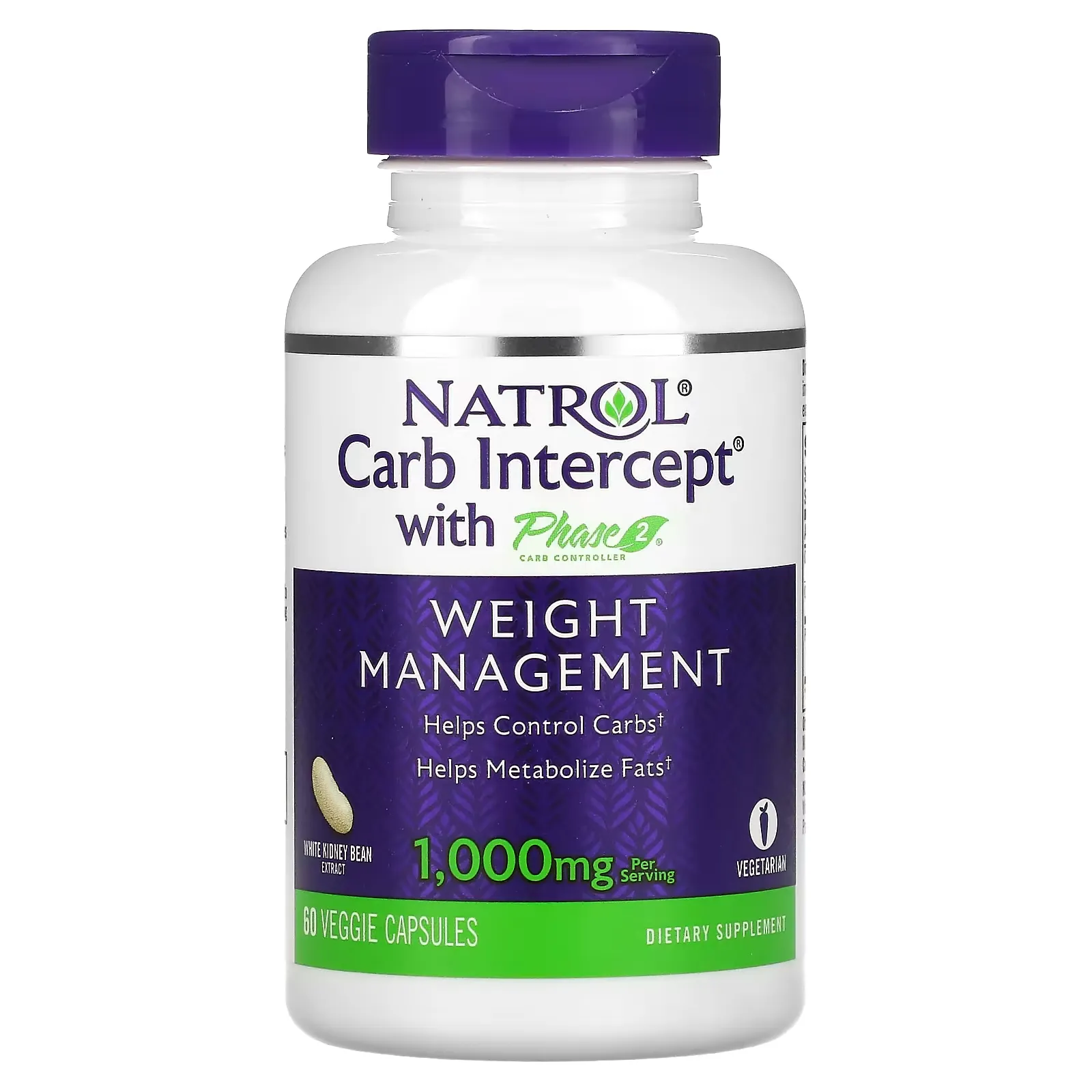 Carb Intercept with Phase 2 Carb Controller, 500 mg, 60 Veggie Capsules