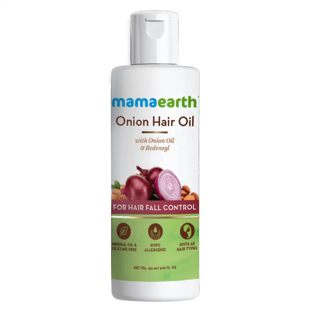 Mamaearth Onion Hair Oil,  150 ml  with Onion Oil Redensyl for Hair Fall Control