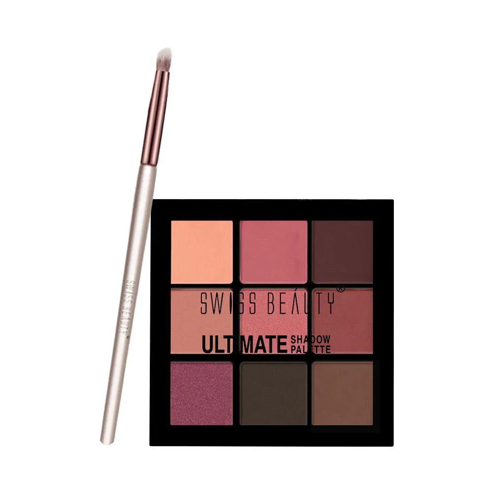 Swiss Beauty Ultimate Shadow Palette & Eyeshadow Brush Combo